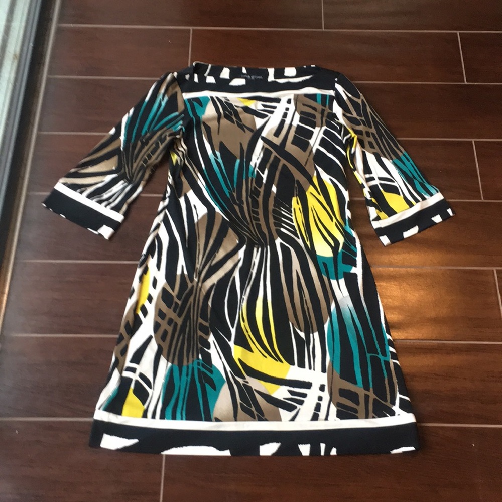 Julie Dillon Tropical Print MidSleeve ALine Dress